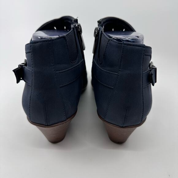 Easy Street WMNs Laser Cutout Dakota Sandals US 9 1/2 Heeled Side Zipper Buckle - Picture 3 of 8